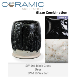 Black Gloss SW-508 over Sea Salt SW-118 Stoneware Combination Black Gloss SW-508 over Sea Salt SW-118 Stoneware Combination